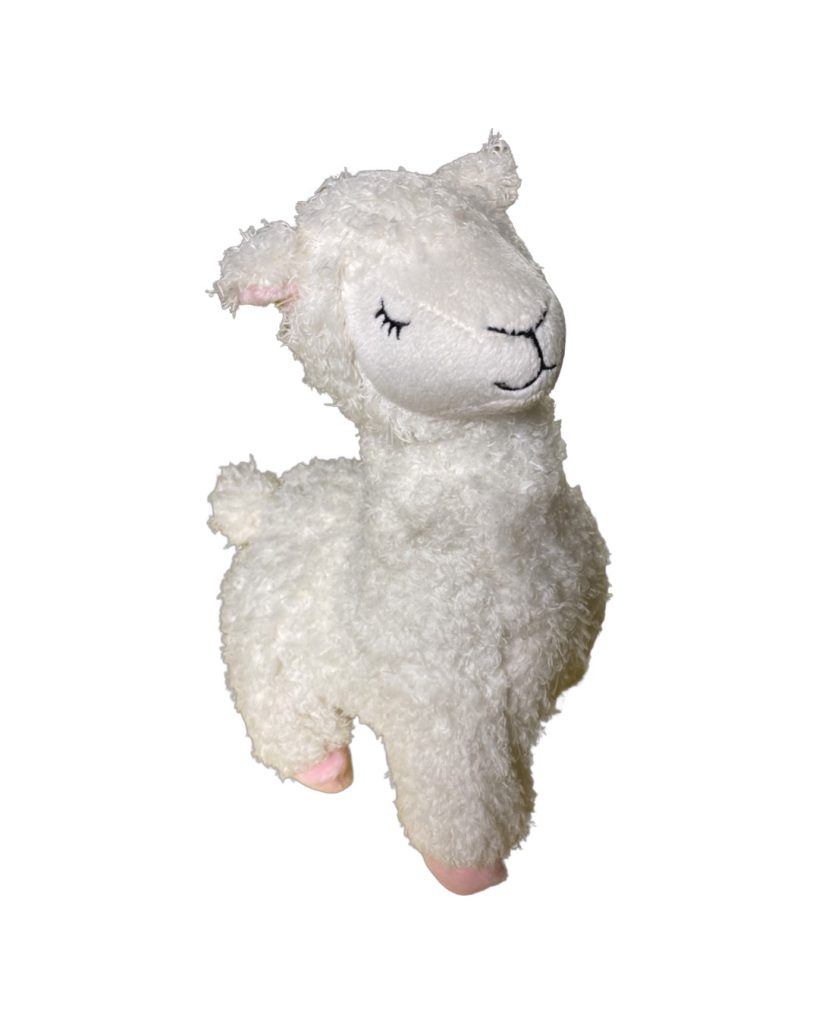 Plush 12″ White Lama Busy Beez Toy Box