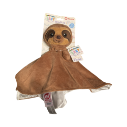 Huggy Huggables Blankie with Rattle - Sloth
